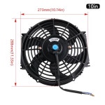 냉각팬 라디에이터 레이싱 카 푸시 풀 전기 인터쿨러 슬림 팬 엔진 냉각 키트 12V 80W 12 인치 10 9 7 : 마이온띵