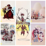 해즈빈 호텔 엔젤 더스트 알래스터 루시퍼 모닝스타 대형 애착 인형 키링 굿즈 지옥의 여관 접시 책상 장식 스탠딩 앨러스터 컬렉션... 