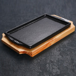 무쇠 주물팬 장어 맥반석 팬 콘치즈 철판 사각 접시 그릇 5호 : 문스1992s