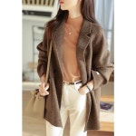 여성 독보적인예쁨 정장 자켓 모직 체크 빈티지 하프코트 추동 날씬 넥 인기4 : 뚜떼르5호점