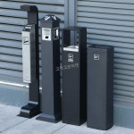 야외 쓰레기통 재떨이 흡연부스 담배 옥상 휴지통 A : 고로고로 마켓