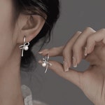 진주 메탈 원터치 리본 링 귀걸이 : 주얼리랜드