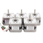 5PCS 42 스테퍼 모터 12V 2상 4 리드 0.4A 28N.CM 17HS3430 판화기 3D 프린터 모니터 네마17 : 블루303마켓