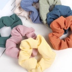 린넨 칼라 고무줄 무매듭 머리끈 곱창머리끈 똥머리끈 헤어곱창끈 곱창밴드 : 일구구7