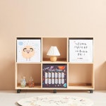 2단 6칸 삼나무 바퀴형 책장 아이방 정리 수납장 아이방인테리어 책꽂이 장식장 : 제이온더샵