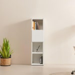 430 1단 도어 4단 틈새책장 거실 수납 장식장 책수납 책꽂이수납장 원룸선반 책꽂이 : 온리큐