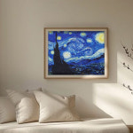 살림채 패브릭 포스터 반고흐 별이빛나는밤 인테리어 가리막 벽걸이 명화 포스터 사이즈선택 : 살림채