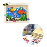 바다풍경 클레이공예 액자만들기 수족관 수조 물속풍경 나무 프레임 5인 세트 : 라레테