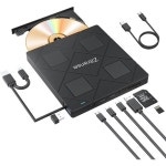 Zitranse CD 플레이어 아이리버 스피커 감성 외장 DVD 드라이브 업그레이드 8 in 1 USB 3.0 2 type c 포트 울트라 슬림 휴대용 광 디스크... 