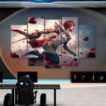 롤 포스터 KDA PC방 일러스트 그림 아칼리 아리 소품 액자 예술 무라카미 원룸 게임방 : 럭시드몰