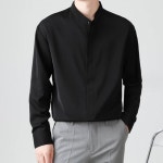 모던룩 캐주얼 데일리 남성 구김없는 긴팔 차이나카라 : 도레의잡화상