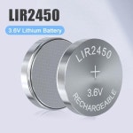 5 팩 LIR2450 LIR 2450 3.6V 리튬 충전지 원격 제어 시계용 CR2450 DL2450 BR2450 교체 : 뉴리바이