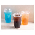 투명 PET 아이스컵 + 스트로우프리 뚜껑 470ml (국내 생산), 470ml, 100개 : 비에치에스 스토어