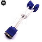 최신 1 컴퓨터 듀얼 2 모니터 vga 분배기 케이블 비디오 분배기 15 핀 2 vga 남성-여성 분배기 PC TV : 리셀바이