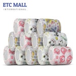 이티씨몰 자가점착 밴드 5cm 압박붕대 패턴 애니멀 3종 쉐임 베어 푸바오 랜드 비비드 키티 102 1개 : 올인곰세마리