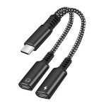 2IN1 C타입 이어폰 충전 케이블 변환기 USB 3.0 to C타입 OTG 어댑터 맥북 프로 삼성 화웨이 D0V9 용 3.5mm 잭 : 리셀바이