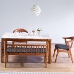 대리석 4인 원목 식탁 벤치의자 세트 H8706 : 똘똘이네1