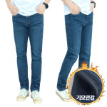 남자 남성 가볍고 따뜻한 빅사이즈 데일리 기모 경량 청바지 스판 데님 WSP014 : READYFIT