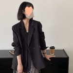 이중 플래킷 디자인 심플 여성 블레이저 자켓 캐주얼룩 간절기룩 아우터 : 직구시리