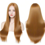 여성용 블랙 중앙 부분 긴 스트레이트 헤어 합성 가발 데일리 웨어 파티 및 의상 28 인치 : 글로벌매점
