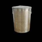 뚜껑 쓰레기통 철제 대형 원형 빈티지 35L직경35cmX높이3 양철 휴지통 철 철쓰레기통 : 엠피에이전시