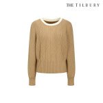(더틸버리) 배색 라운드넥 풀오버 니트 TPAM1PO59W : THE TILBURY