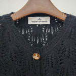 [더팩토리](당일) [VIVIENNE WESTWOOD] 24FW 비비안웨스트우드 사만다 자수 로고 크롭 가디건 / 블랙 (1803004Y Y001X N401) : 논현... 