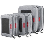 더블 지퍼가 있는 여행 정리함용 LeanTravel 압축 포장 큐브6팩2L2M2S 회색 6-Pack (2L+2M+2S) : 베르38