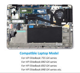 노트 북 배터리 호환 hp 엘리트 Book 755 G4840 G4848 G4850 시리즈 HSTNN-IB7L HSTNN-LB7J 854047-421 51WH TA03XL : 산업유통전문