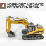 Huina 1535 RC 굴삭기 다이 캐스트 건설 트럭 무선 제어 장난감 합금 엔지니어링 차량 용 1/14 체중계 15Ch : 글로벌몰202