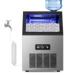 상업용 제빙기 100Lbs24H 36Pcs 클리어 아이스 큐브 1120분 만에 준비... 언더 카운터 프리스탠딩 머신 홈 파티 바 2방향 급수 : 베르43