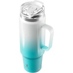 보온병 보온 물병 손잡이 머키 1200ml 텀블러 2-in-1 빨대 한 모금 뚜껑 스테인리 Azure : 포하나직구