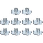 uxcell 1/420 T너츠 아연 도금 탄소강 3단 티 너트 나사산 클라이밍 홀드 및 목재 가공용 삽입물 흰색 16Pcs : 쇼핑고고3