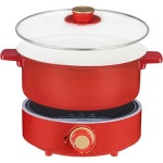 Electric Hot Pot 3L Shabu Portable Kitchen Stove Split Multi NonStick Skillet with BurnerRed : 베르31