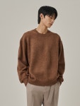레스 캐시미어 라운드 니트 (브라운) : 브랜디웍스
