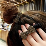 큐빅 리본 고무줄 곱창 밴드 머리끈 고무끈 올림머리끈 머리묶음줄 : 일구구7