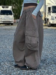 [3color] [UNISEX] 메시스 벌룬 버튼 메가 와이드팬츠 : andly