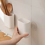 빗통 공중부양 수납 칫솔 칫솔 꽂이 정리함 무타공 수납함 꽂이 다용도 문구정리함 공중부양 부착식 : NineTwoFour