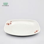 그린멜라민 매트 사각타원접시 2호 (G-0312) [동백] : 퀀스스파티움