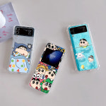 짱구 폰케이스 크레용신짱 사랑스러운 크레용 휴대폰 케이스 삼성호환 호환 갤럭시 Z 플립 3 4 5 6 폴드 5G PC 소프트 낙하 방지 후면 커버... 