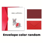 해피 크리스마스 타임 카드 메리 12 월 겨울 인사 재미있는 당나귀 1 개 : 마마컴