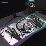 LED  일본 물고기 잉어 RGB 마우스 패드 대형 게임 컴퓨터 키보드 PC Gabinete 큰 책상 매트 900x400 발광 : 마마컴