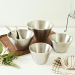 스텐 이중 빙수볼 그릇 업소용 낮은 1호 디저트 샐러드볼 카페 화채 아이스크림 황도 팥빙수 : 와이제이바스켓