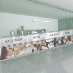 낭만창고dgse827-나를 가꾸는 공간 헤어샵-접착용 반투명시트지 : 낭만창고