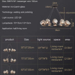 모던 북유럽 샹들리에 거실 침실 다이닝 룸 주방 라운드 링 블랙 유리 걸이식 램프 펜던트 조명 : 니더마켓