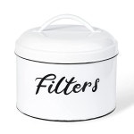 위베이크 Webake 커피 필터 홀더 팜하우스 화이트 보관 용기 뚜껑 포함 원형 디스펜서 카운터 주방 바 데코용 : 쇼핑이지easy