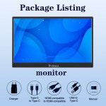 스크린 디스플레이 Xbox용 패널 노트북 PS4 PS3 HD IPS 터치 모니터 휴대용 LED 인치 파이 풀  14/15.6/16 라즈베리 16 -1200P Touch... 