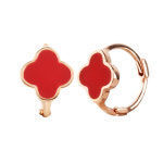 14K 레드 클로버 원터치 귀걸이 레이어드 포인트 데일리아이템 여친선물 기념일 : 키튼브릿지