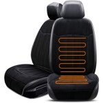 SriGM 자동차 쿠션 방석 카시트 의자 풀백 시트용 오토시트 벨루어 시트 카 프론트 패드 드라이버 1팩용 NH001 1pcs 블랙 Q1642243... 