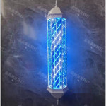 미용실싸인볼 이발소 턴 라이트 미용실회전간판 LED 야외 방수 네온사인 바버샵 입간판 1.1m 화이트쉘 아이스 블루 강화유리 : 브로맨디